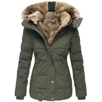 Amara Faux Fur Trim Hood Quilted Winter Parka Jacket