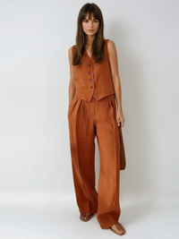 Skye Button Front Waistcoat and Wide Leg Trouser Set