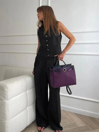 Skye Button Front Waistcoat and Wide Leg Trouser Set
