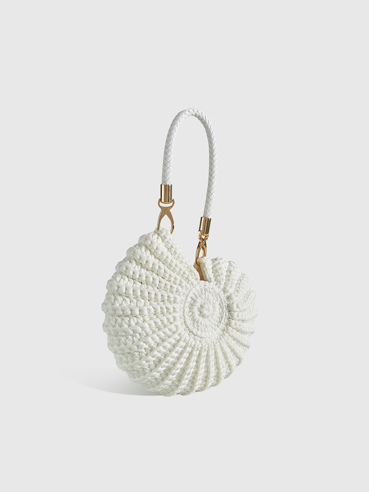 Lucy Ribbed Shell Shaped Twisted Cord Strap Mini Bag
