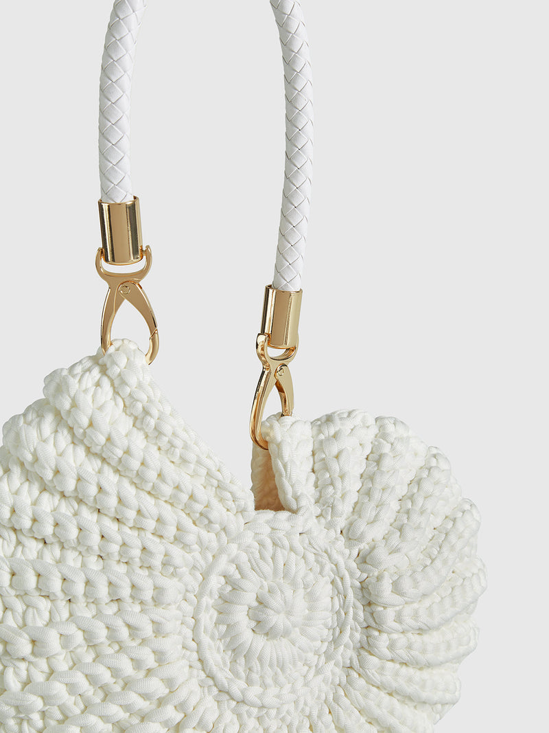 Lucy Ribbed Shell Shaped Twisted Cord Strap Mini Bag