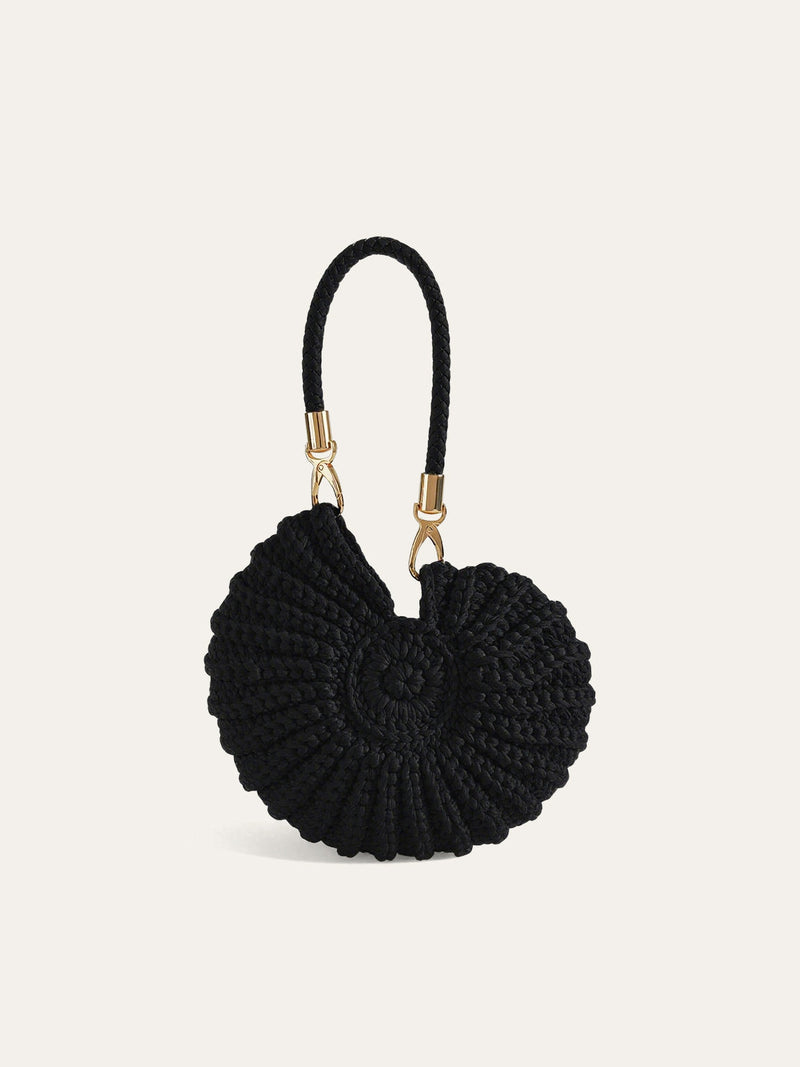 Lucy Ribbed Shell Shaped Twisted Cord Strap Mini Bag