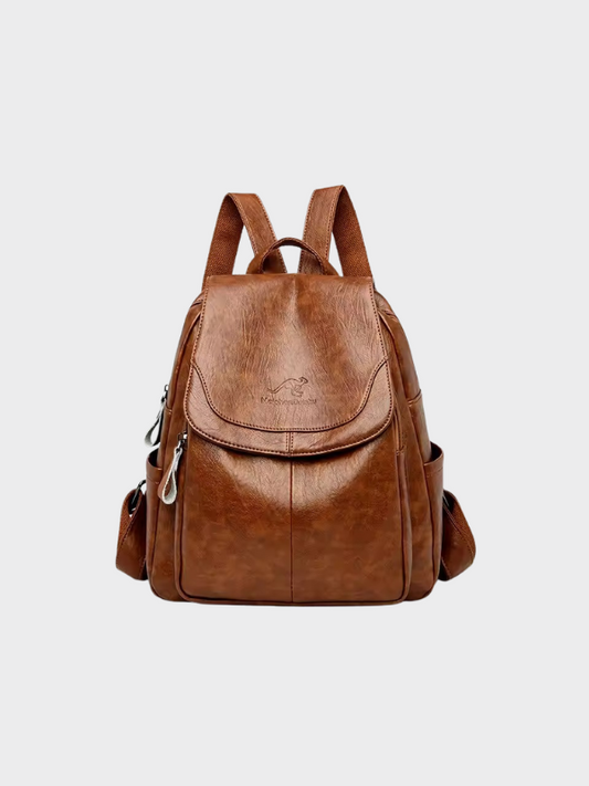 Matilda Flap Front Convertible Backpack Shoulder Bag - Light Brown
