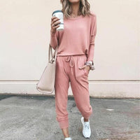 Jolie Brushed Sweatshirt and Tapered Drawcord Jogger Set