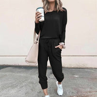 Jolie Brushed Sweatshirt and Tapered Drawcord Jogger Set