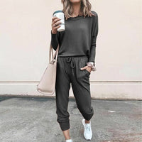 Jolie Brushed Sweatshirt and Tapered Drawcord Jogger Set