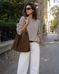 Elise Slouchy Brushed Finish Oversized Hobo Bag