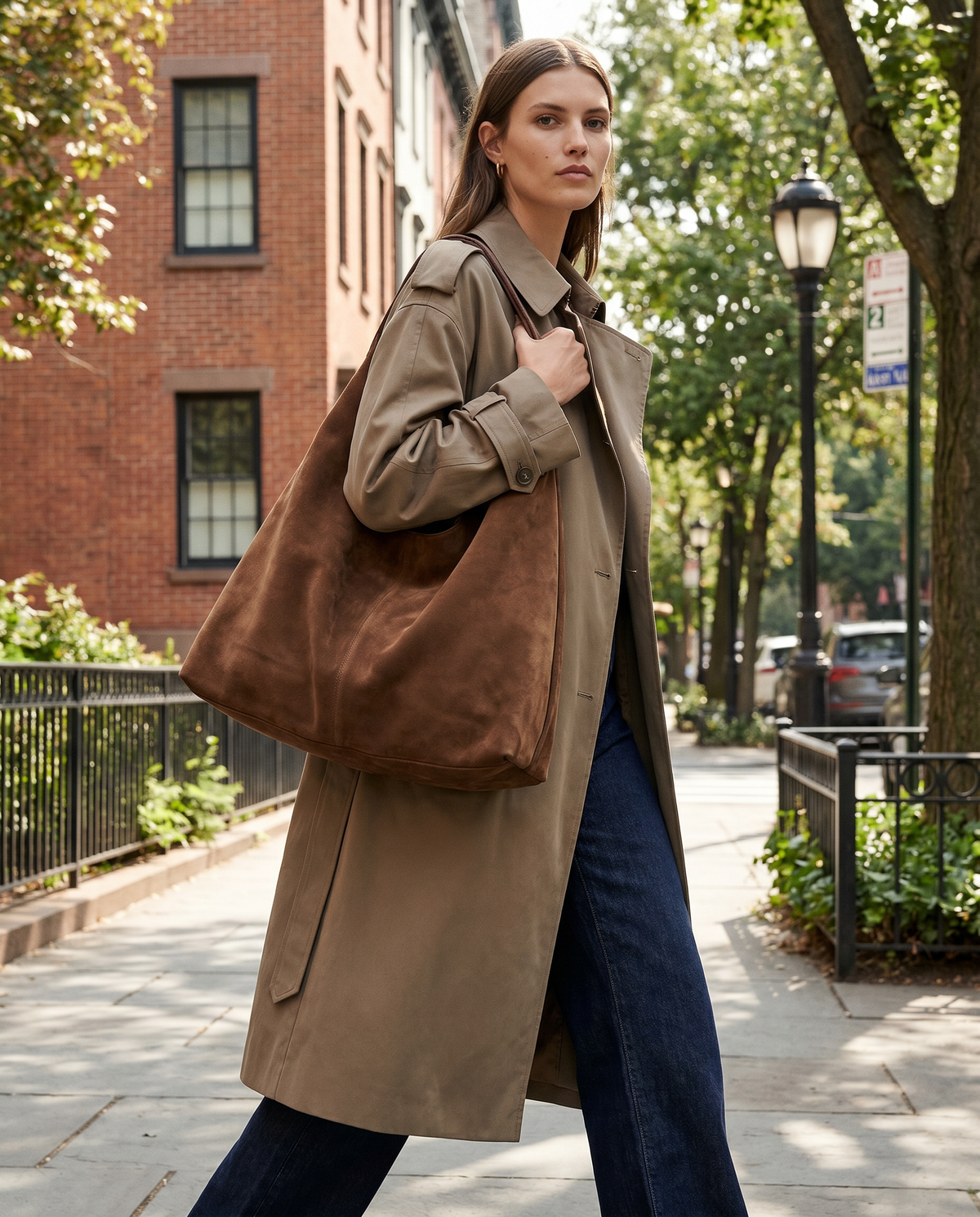 Elise Slouchy Brushed Finish Oversized Hobo Bag