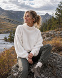 Hermione Brushed Halo Oversized Roll Neck Slouch Knit Jumper