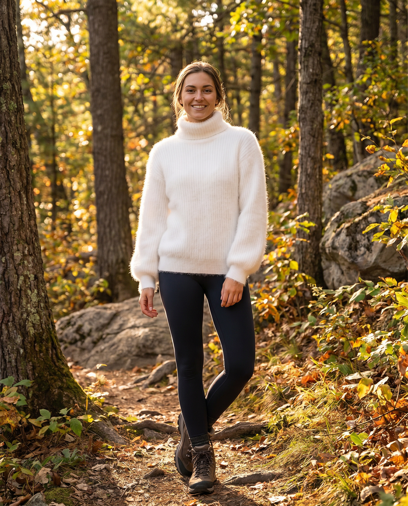 Hermione Brushed Halo Oversized Roll Neck Slouch Knit Jumper
