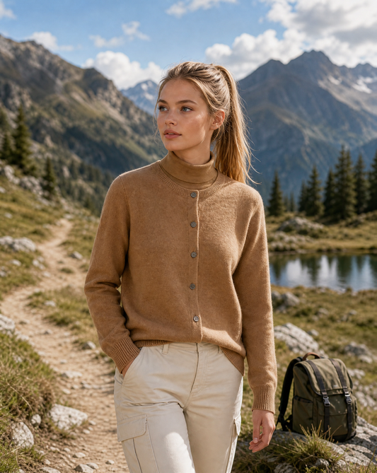 Coralie Plain Round Neck Button Front Everyday Knit Cardigan