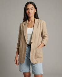 Yasmin Patch Pocket Relaxed Open Front Summer Blazer