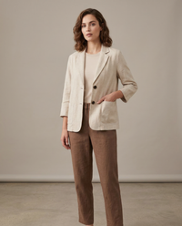 Belle Two Button Slub Texture Relaxed Everyday Blazer