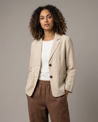 Belle Two Button Slub Texture Relaxed Everyday Blazer