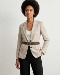 Giselle Wide Contrast Belt Tailored Waist Blazer
