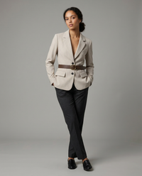Giselle Wide Contrast Belt Tailored Waist Blazer