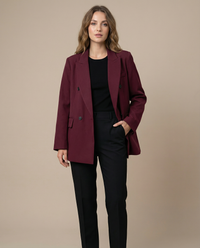 Quinn Tailored Structured Shoulder Double Breasted Blazer