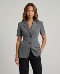 Adelaide Short Sleeve Nipped Waist Tailored Blazer