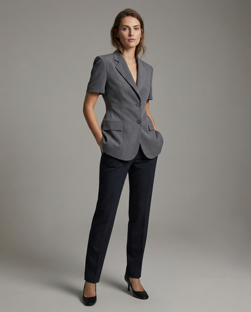 Adelaide Short Sleeve Nipped Waist Tailored Blazer