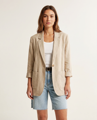 Yasmin Patch Pocket Relaxed Open Front Summer Blazer