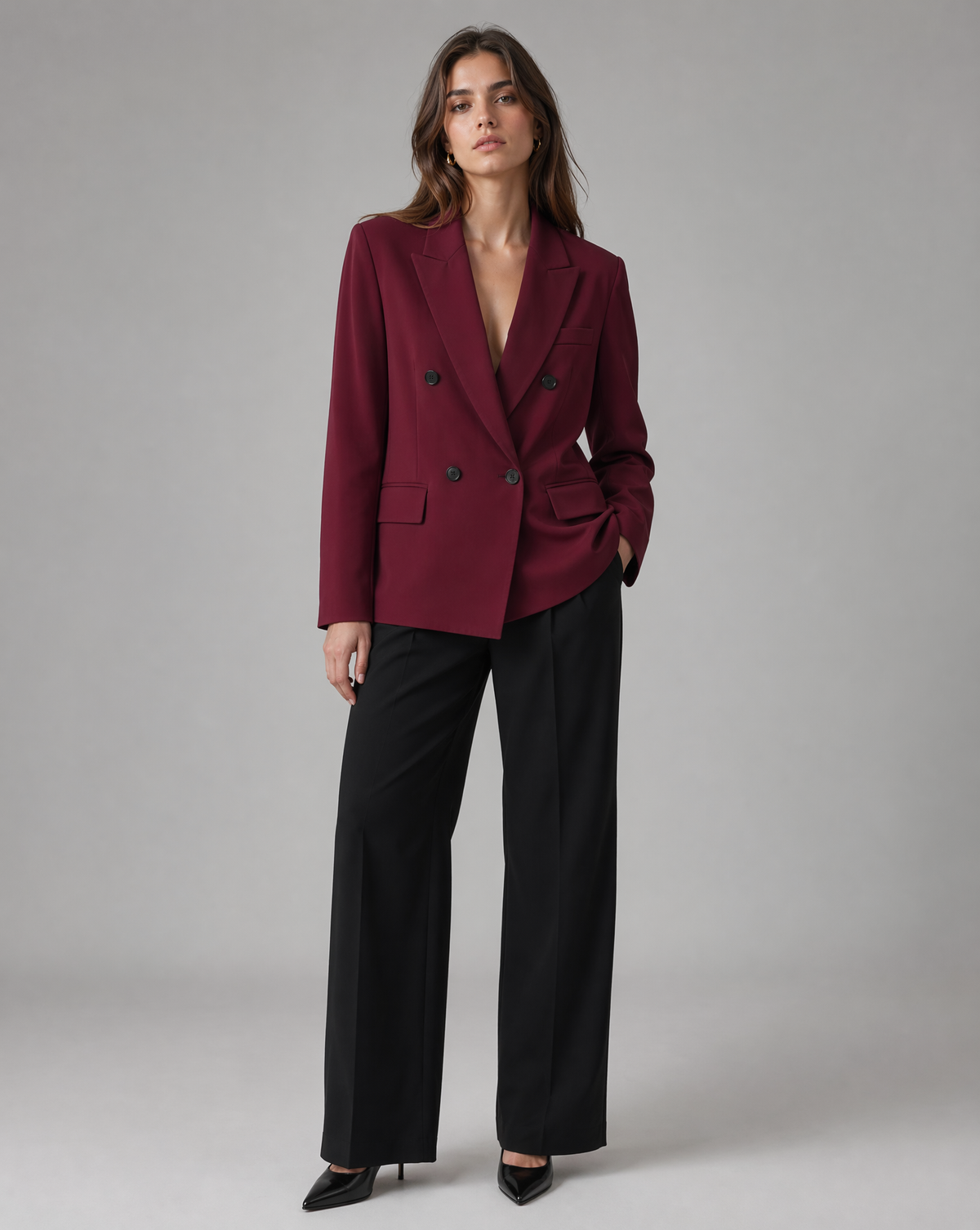 Paloma Relaxed Oversized Double Breasted Longline Blazer