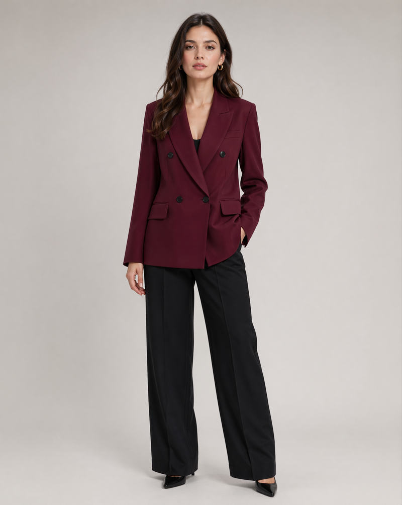 Paloma Relaxed Oversized Double Breasted Longline Blazer