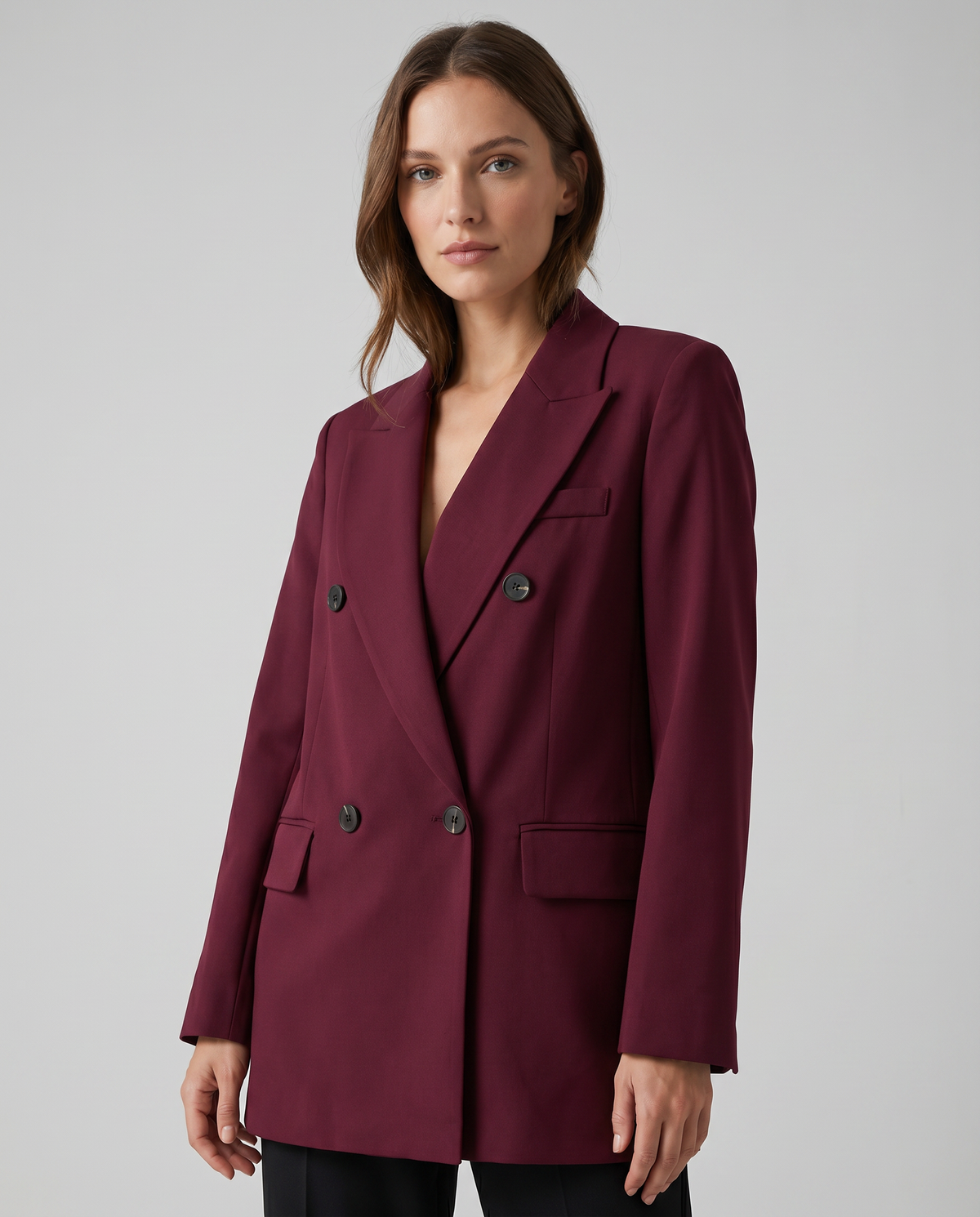 Paloma Relaxed Oversized Double Breasted Longline Blazer
