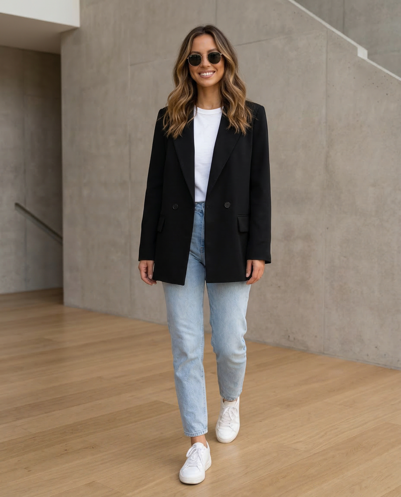 Jade Everyday Relaxed Double Breasted Boyfriend Blazer