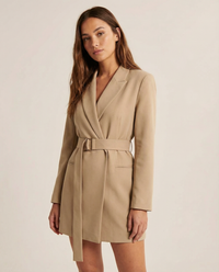 Rosalie Wrap Front Tie Belted Mini Blazer Dress