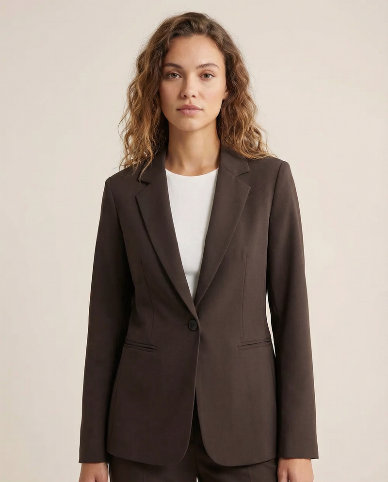 Xiomara Single Button Tailored Slim Waist Suit Blazer