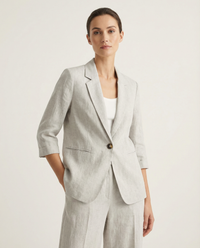 Camille Single Button Soft Shoulder Longline Suit Blazer