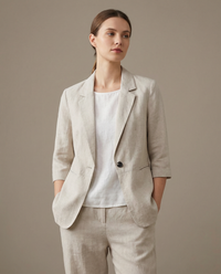Camille Single Button Soft Shoulder Longline Suit Blazer