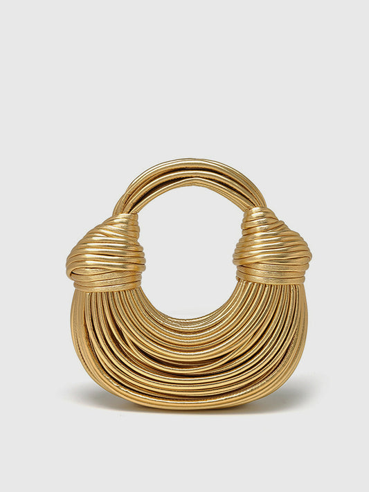 Nina Coiled Gold Wire Knot Handle Occasion Bag