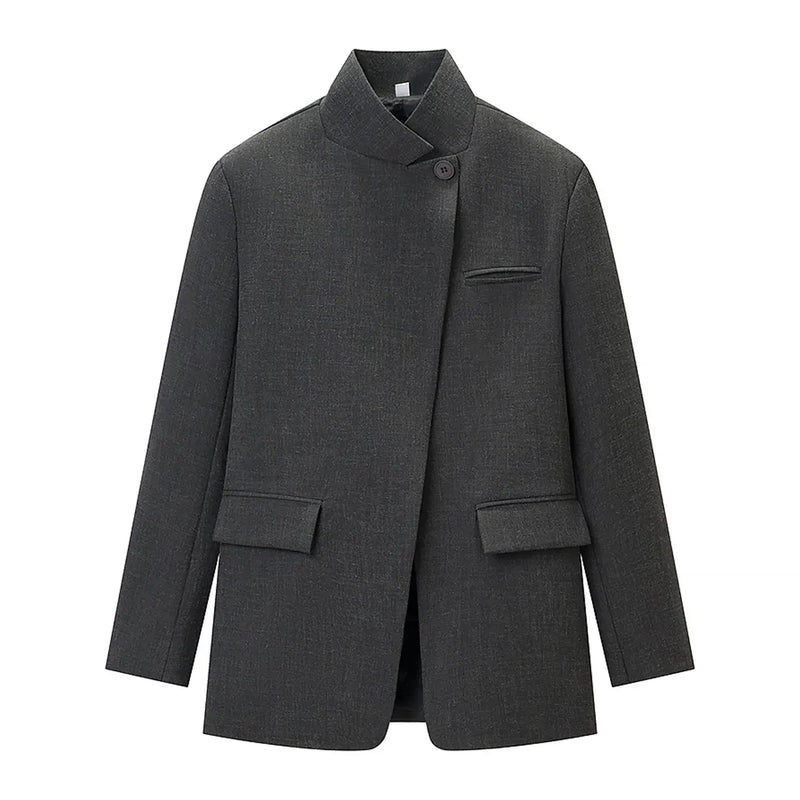 Eden Windowpane Check Single Breasted Longline Blazer