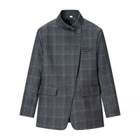 Eden Windowpane Check Single Breasted Longline Blazer
