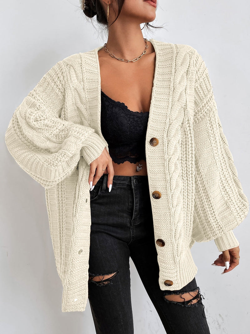 Junia Chunky Cable Batwing Sleeve Oversized Open Cardigan