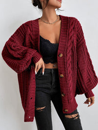 Junia Chunky Cable Batwing Sleeve Oversized Open Cardigan