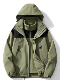 Evangeline Colour Block Hooded Zip Front Outdoor Shell Jacket