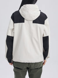 Evangeline Colour Block Hooded Zip Front Outdoor Shell Jacket