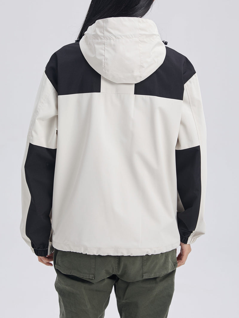 Evangeline Colour Block Hooded Zip Front Outdoor Shell Jacket
