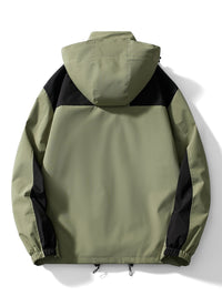 Evangeline Colour Block Hooded Zip Front Outdoor Shell Jacket