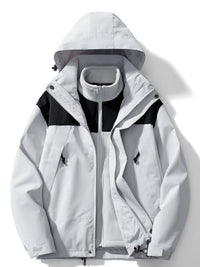 Evangeline Colour Block Hooded Zip Front Outdoor Shell Jacket