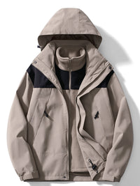 Evangeline Colour Block Hooded Zip Front Outdoor Shell Jacket