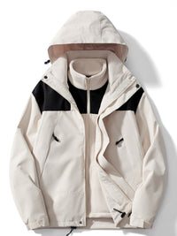 Evangeline Colour Block Hooded Zip Front Outdoor Shell Jacket