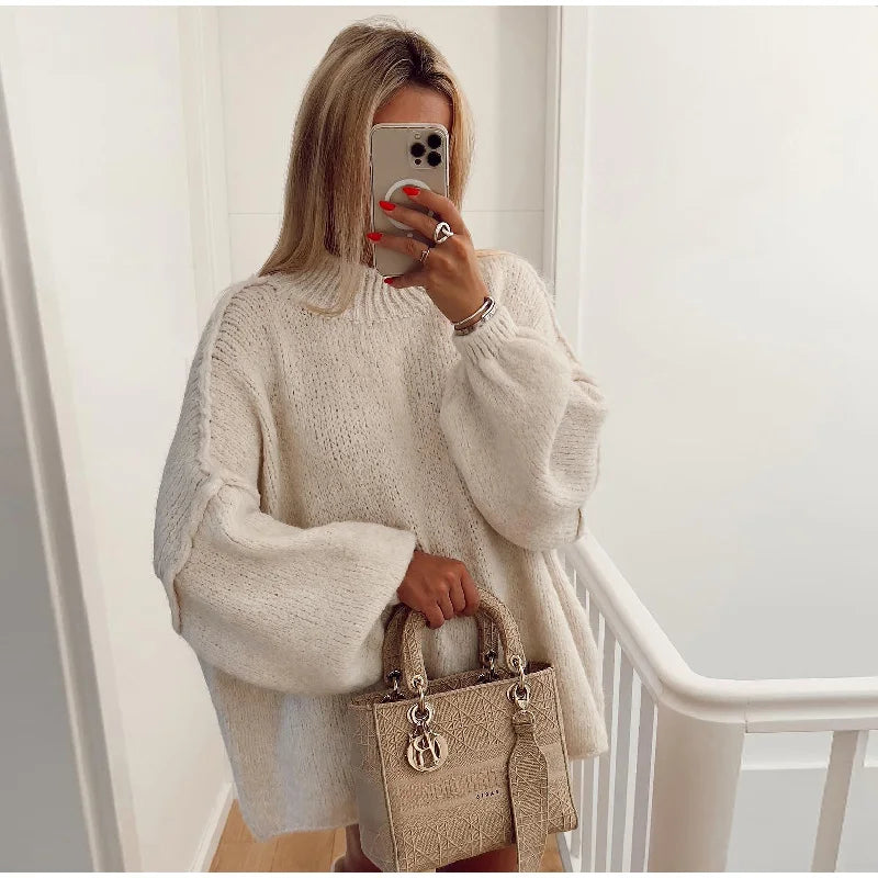 Lorelei Two Tone Panel Block Oversized Slouch Knit Jumper