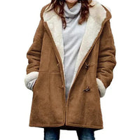 Thea Hooded Toggle Front Sherpa Lined Duffle Coat