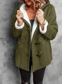 Thea Hooded Toggle Front Sherpa Lined Duffle Coat