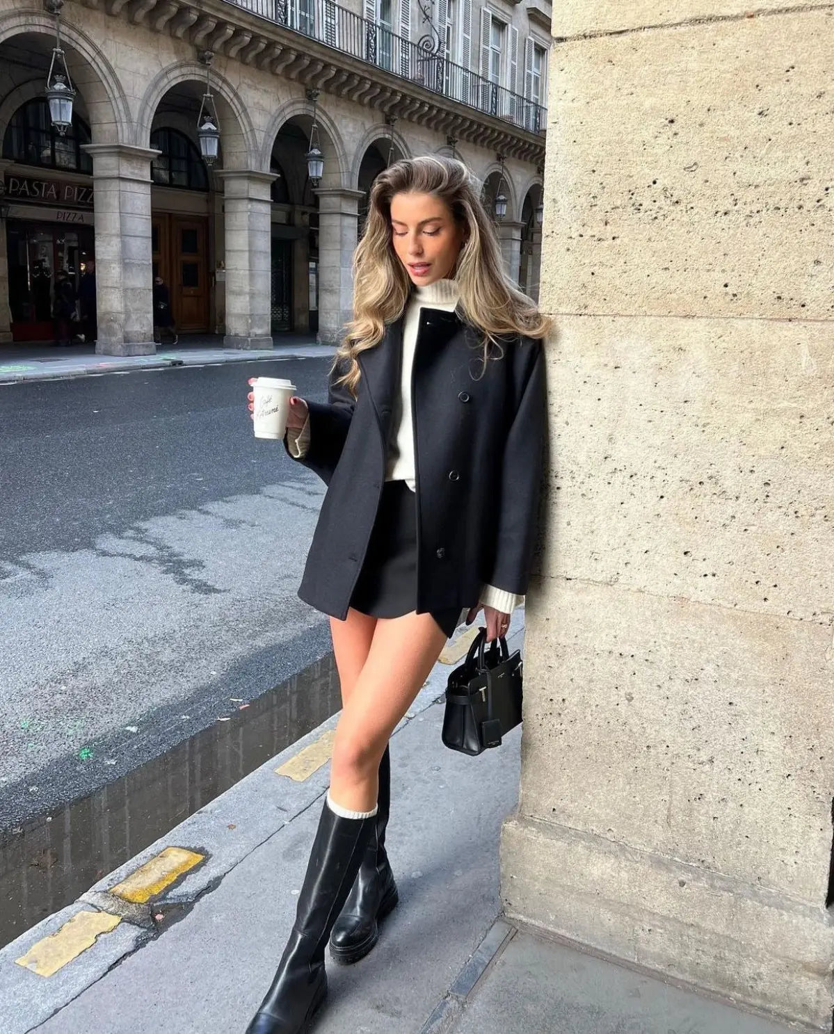 Wilhelmina Wide Flat Collar Oversized Cocoon Short Coat