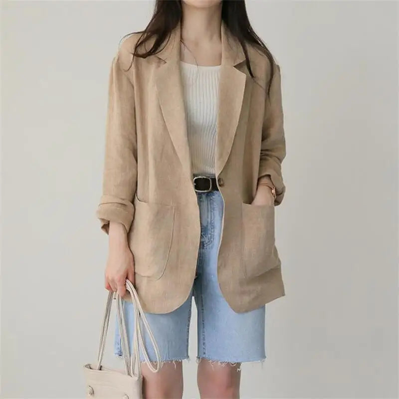 Yasmin Patch Pocket Relaxed Open Front Summer Blazer