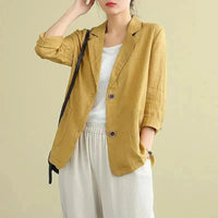 Belle Two Button Slub Texture Relaxed Everyday Blazer